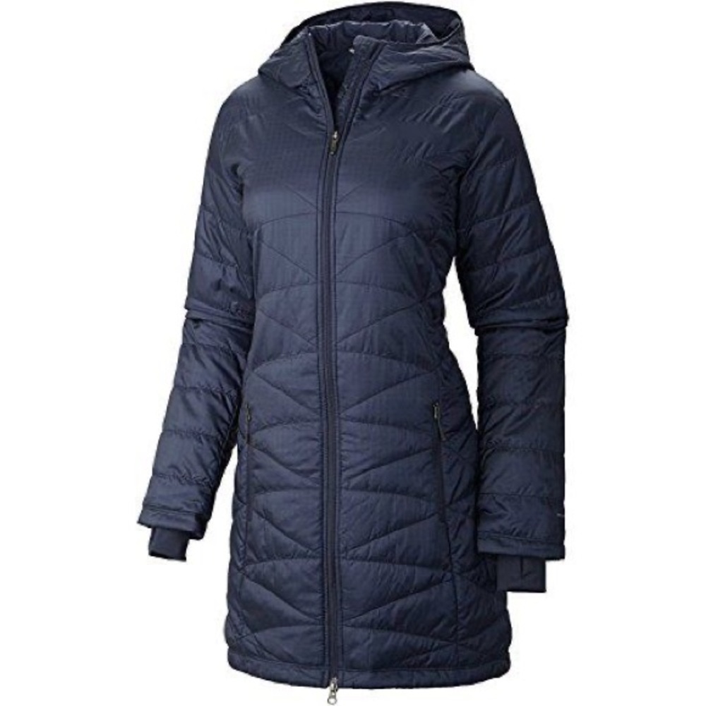 Omni-heat puffer jacket in dark teal
